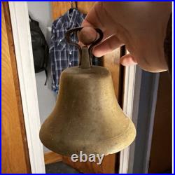 Antique Brass Bell Primitive Rustic Medium Round Collectible for Any Room