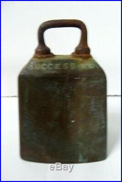 Antique Brass Bell Success To Horse Teams J&b 3 Inch Cow Bell