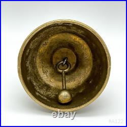 Antique Brass Bell Table Bell with Evangelist Embossed Decor 8x12.5cm