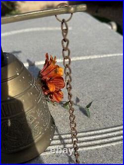 Antique Brass Bell Vocem Meam Audi Qui Me Tangit Dragon Motifs 19th Century