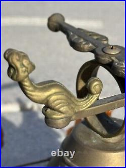 Antique Brass Bell Vocem Meam Audi Qui Me Tangit Dragon Motifs 19th Century