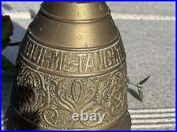 Antique Brass Bell Vocem Meam Audi Qui Me Tangit Dragon Motifs 19th Century