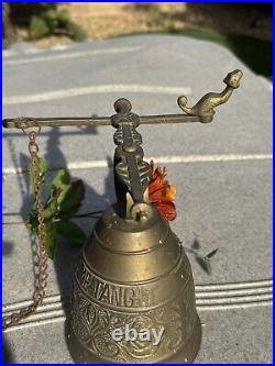 Antique Brass Bell Vocem Meam Audi Qui Me Tangit Dragon Motifs 19th Century
