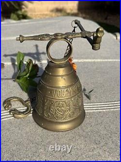 Antique Brass Bell Vocem Meam Audi Qui Me Tangit Dragon Motifs 19th Century