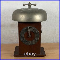 Antique Brass Boxing Fire House Alarm Timer Servant Manual Mechanical Bell