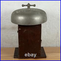 Antique Brass Boxing Fire House Alarm Timer Servant Manual Mechanical Bell