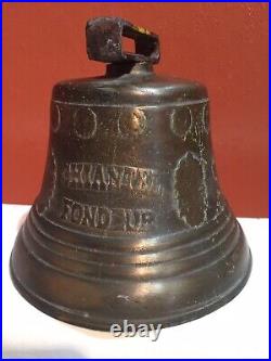 Antique Brass Bronze Bell 1878 SaGnelegier Chiantel Fondeur Swiss 6 Dia