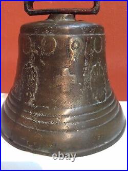 Antique Brass Bronze Bell 1878 SaGnelegier Chiantel Fondeur Swiss 6 Dia