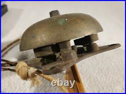 Antique Brass/Bronze Boxing Fire Alarm Bell Spring Loaded Mechanical Arm