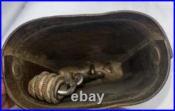Antique Brass Bronze Handforged Cow Bell Handmade 4.5 With Wood Mount