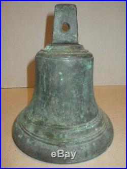 Antique Brass Bronze Ship Boat Yacht Sailor Bell 7.5 Inch Tall 6.75 Inch Wide