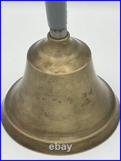 Antique Brass Captain's Ship Hand Bell Maritime Nautical 10, CAST IRON CLAPPER