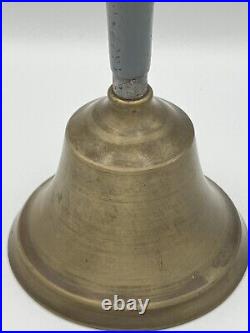 Antique Brass Captain's Ship Hand Bell Maritime Nautical 10, CAST IRON CLAPPER