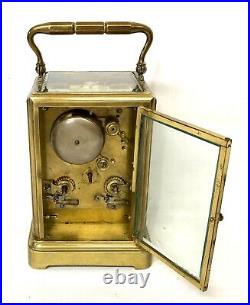 Antique Brass Carriage Clock STRIKING ON BELL HALL & CO KING STREET MANCHESTER