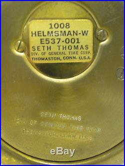 Antique Brass Case Seth Thomas Helmsman Ships Bell Clock Key Wind 1008 E537-001
