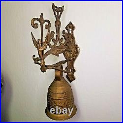 Antique Brass Catholic Church Bell Latin Vocem-Meam-Audit Monastery Angel Cherub