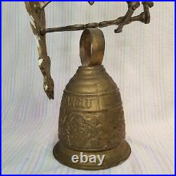 Antique Brass Catholic Church Bell Latin Vocem-Meam-Audit Monastery Angel Cherub