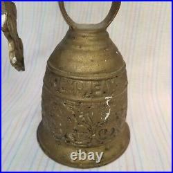 Antique Brass Catholic Church Bell Latin Vocem-Meam-Audit Monastery Angel Cherub