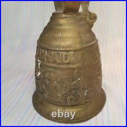 Antique Brass Catholic Church Bell Latin Vocem-Meam-Audit Monastery Angel Cherub