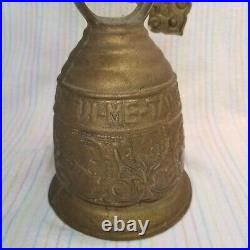 Antique Brass Catholic Church Bell Latin Vocem-Meam-Audit Monastery Angel Cherub