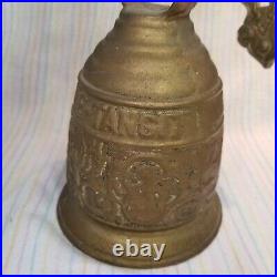 Antique Brass Catholic Church Bell Latin Vocem-Meam-Audit Monastery Angel Cherub