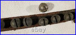 Antique Brass Christmas Jingle Sleigh Bells Leather Strap 20 1 Bells + Bonus