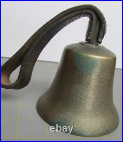 Antique Brass Cow Farm Collar Bell Goat withLeather Strap Hand 100% original