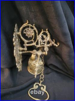 Antique Brass Door Knocker, Large Brass Door Bell, Victorian Door Knocker