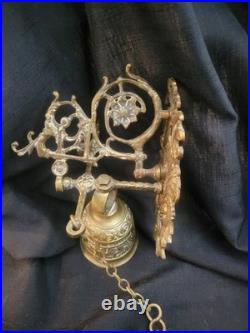 Antique Brass Door Knocker, Large Brass Door Bell, Victorian Door Knocker