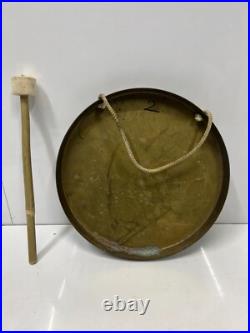 Antique Brass Gong Bell Nautical Ship Charm Timeless Beater Stick Included Antique Brass Gong Bell Nautical Ship Charm Timeless Beater Stick Included
