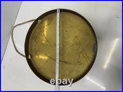 Antique Brass Gong Bell Nautical Ship Charm Timeless Beater Stick Included Antique Brass Gong Bell Nautical Ship Charm Timeless Beater Stick Included
