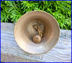 Antique Brass Handbell School Bell Ann Arbor High School 1856 1904 Burned Down