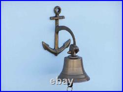 Antique Brass Hanging Anchor Bell 8