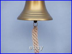 Antique Brass Hanging Ship's Bell 11