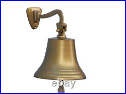 Antique Brass Hanging Ship's Bell 9