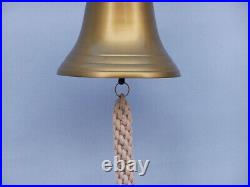 Antique Brass Hanging Ship's Bell 9