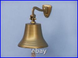 Antique Brass Hanging Ship's Bell 9