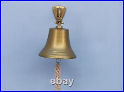 Antique Brass Hanging Ship's Bell 9