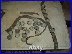 Antique Brass Horse Sleigh (24) Bells Matching 1.5 NE PA Barn Find