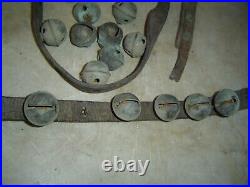 Antique Brass Horse Sleigh (24) Bells Matching 1.5 NE PA Barn Find