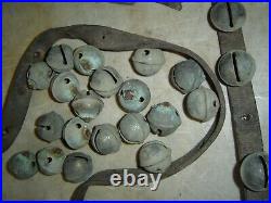 Antique Brass Horse Sleigh (24) Bells Matching 1.5 NE PA Barn Find