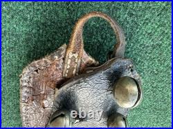 Antique Brass Horse Sleigh Bells Leather Strap