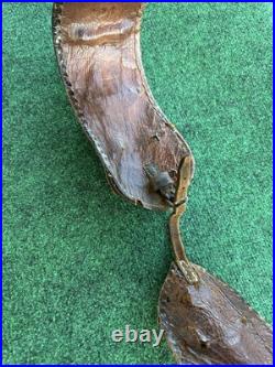 Antique Brass Horse Sleigh Bells Leather Strap