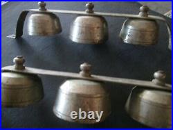 Antique Brass Horse Sleigh Shaft Bells Set Of 2