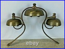 Antique Brass Horse Terret Bells for Hames Collar Mount Parade Carriage Sleigh