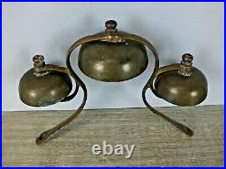 Antique Brass Horse Terret Bells for Hames Collar Mount Parade Carriage Sleigh