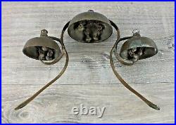 Antique Brass Horse Terret Bells for Hames Collar Mount Parade Carriage Sleigh