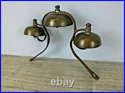 Antique Brass Horse Terret Bells for Hames Collar Mount Parade Carriage Sleigh