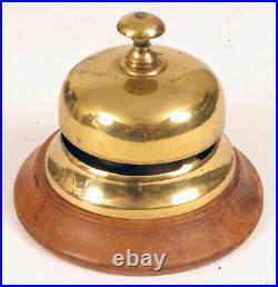 Antique Brass Hotel Clerk Office Service Tap Bell Large Service Please