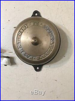 Antique Brass & Iron Door Bell Taylor's Patent Oct. 23, 1860 Civil War Era